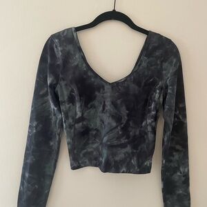 lululemon Align Long Sleeve Shirt Diamond Dye Silver Blue Tie-dye